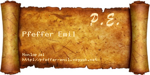 Pfeffer Emil névjegykártya